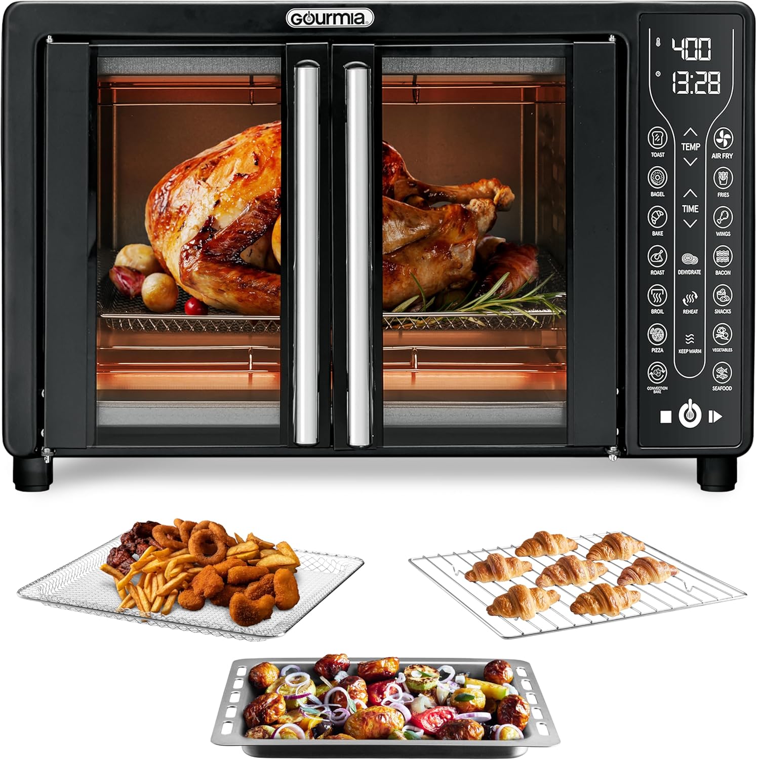 Gourmia Toaster Oven Air Fryer Combo 17 cooking presets